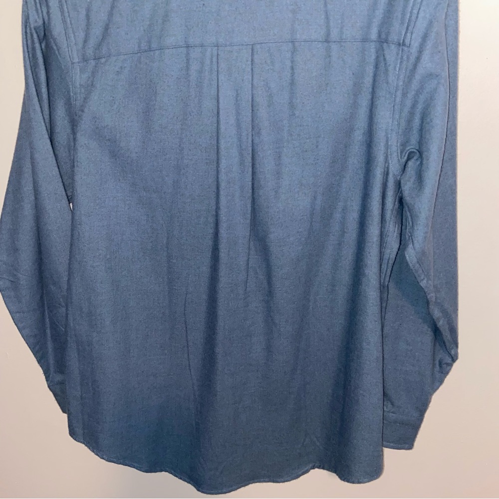 Vintage LL Bean Chamois Shirt Womens Small Pockets Soft Long Sleeve Outdoor Blue - Picture 4 of 10